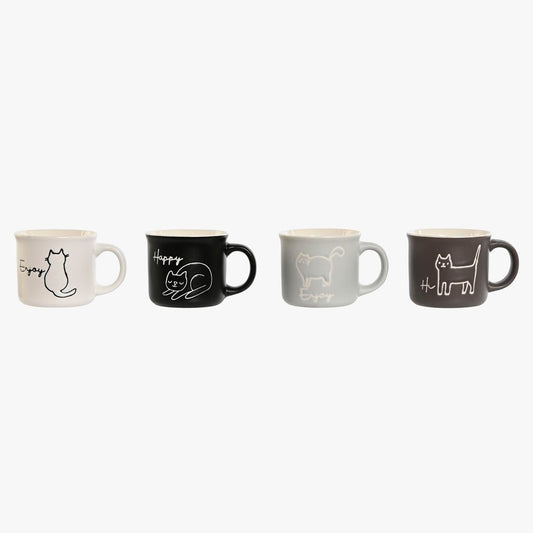 Caneca 70ml MINIMAL CATS - Gato Preto