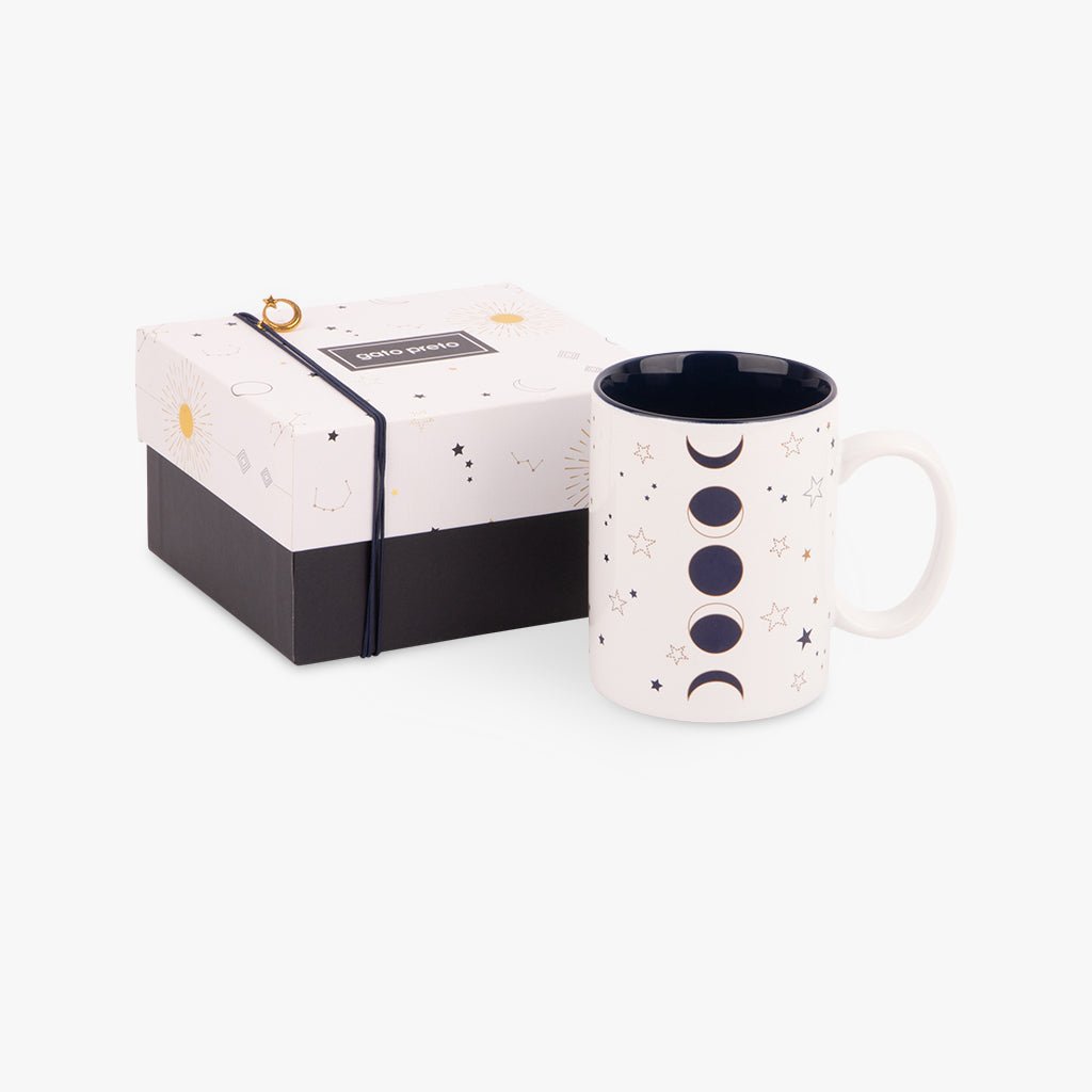 Caneca Branca Luas BRIGHT SKY - Gato Preto