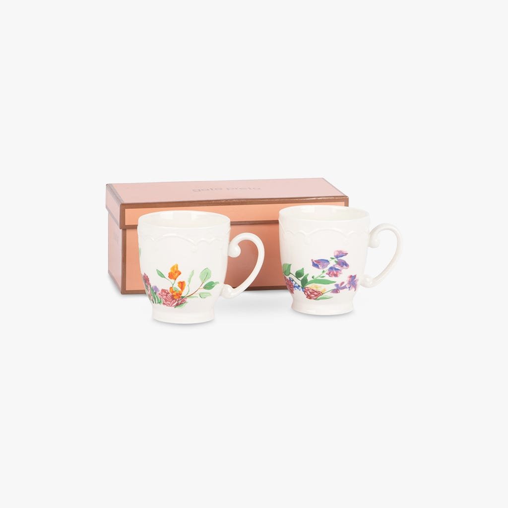 Caneca flowers (conj. 2) MARIE - Gato Preto