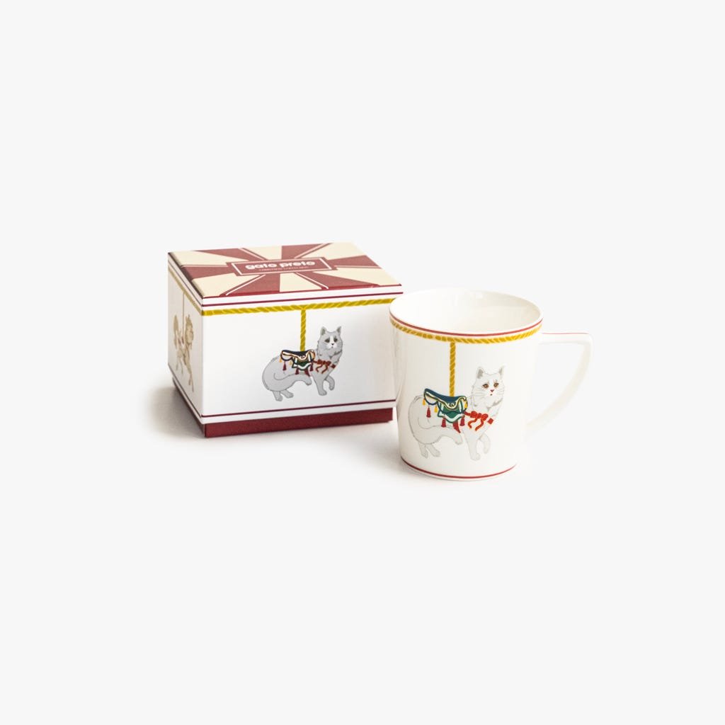 Caneca Gato e Rena CARROSSEL - Gato Preto