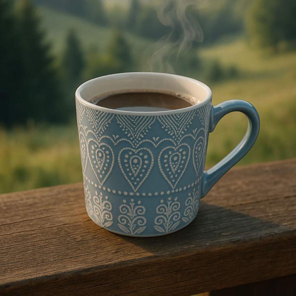 Caneca Mandalas Azul AURORA - Gato Preto