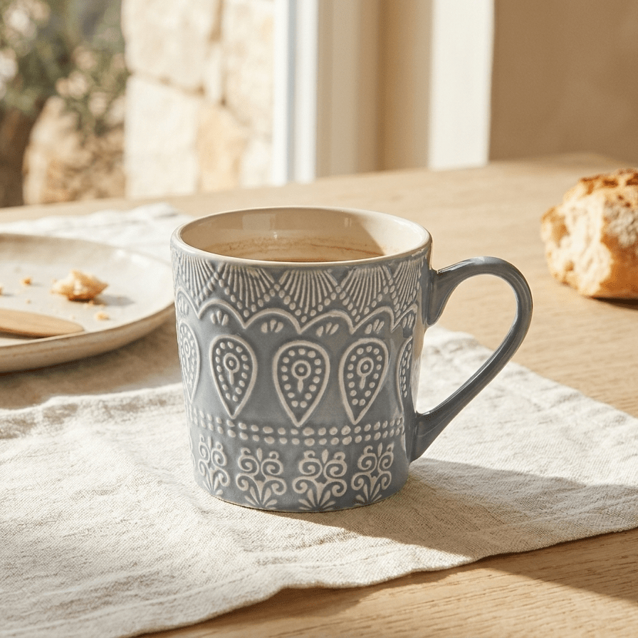 Caneca Mandalas Azul AURORA - Gato Preto