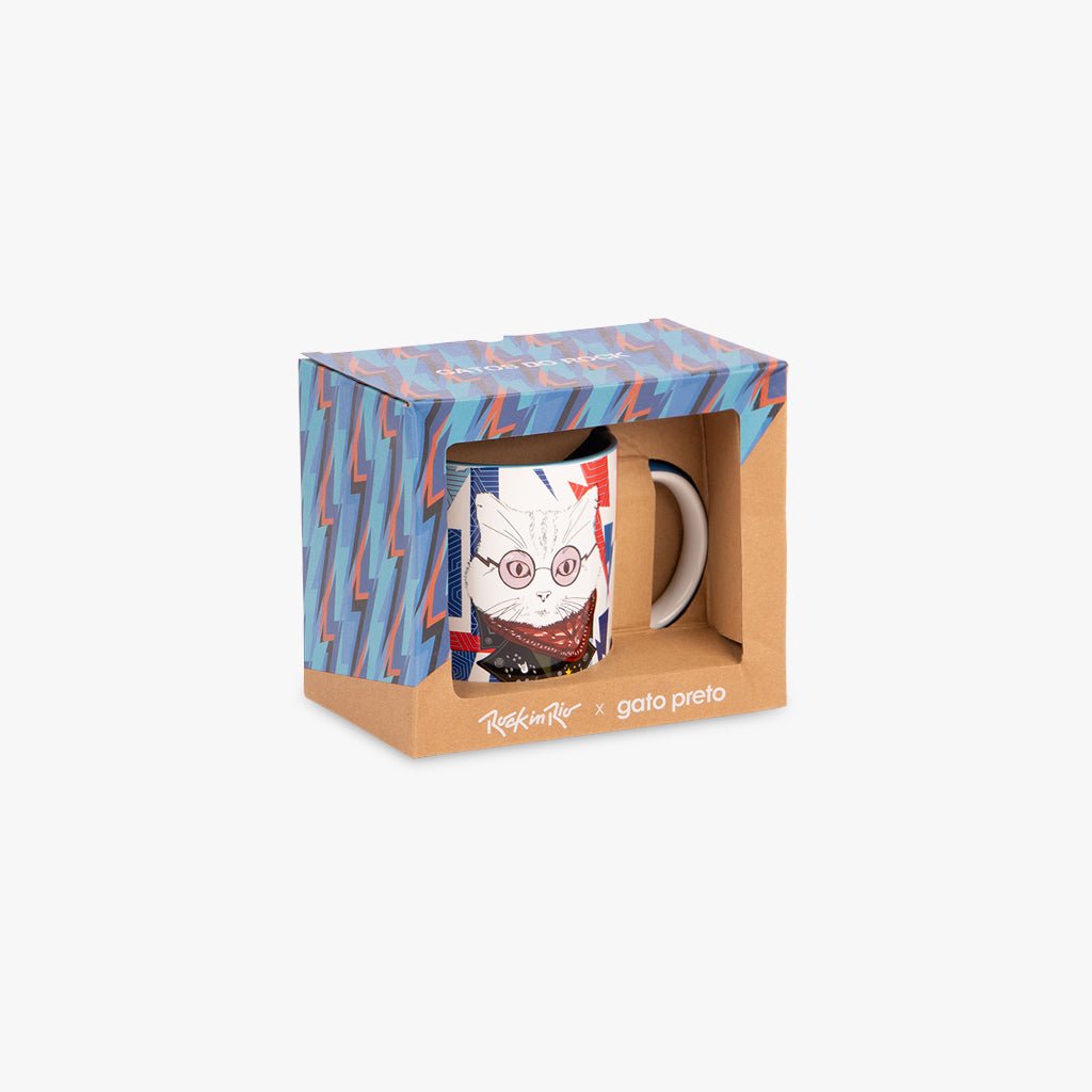 Caneca Rock GATOS DO ROCK - Gato Preto