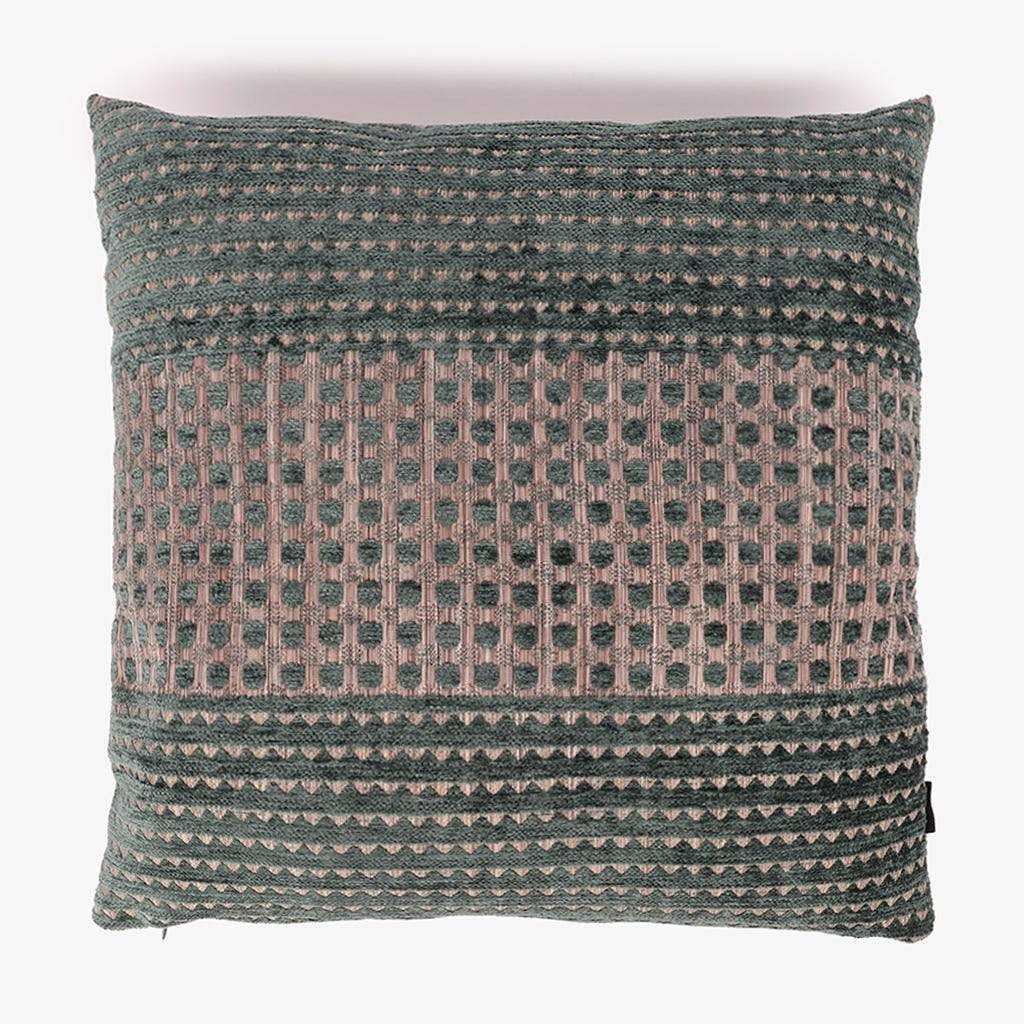 Capa de Almofada Chenile Círculos Verde 60x60 INDIE - Gato Preto