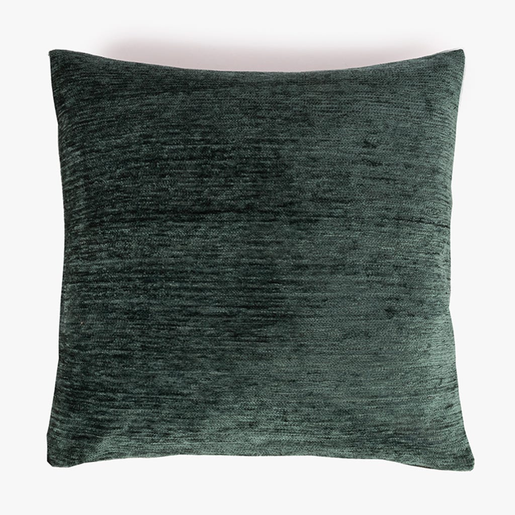 Capa de Almofada Chenile Verde 60x60 INDIE - Gato Preto