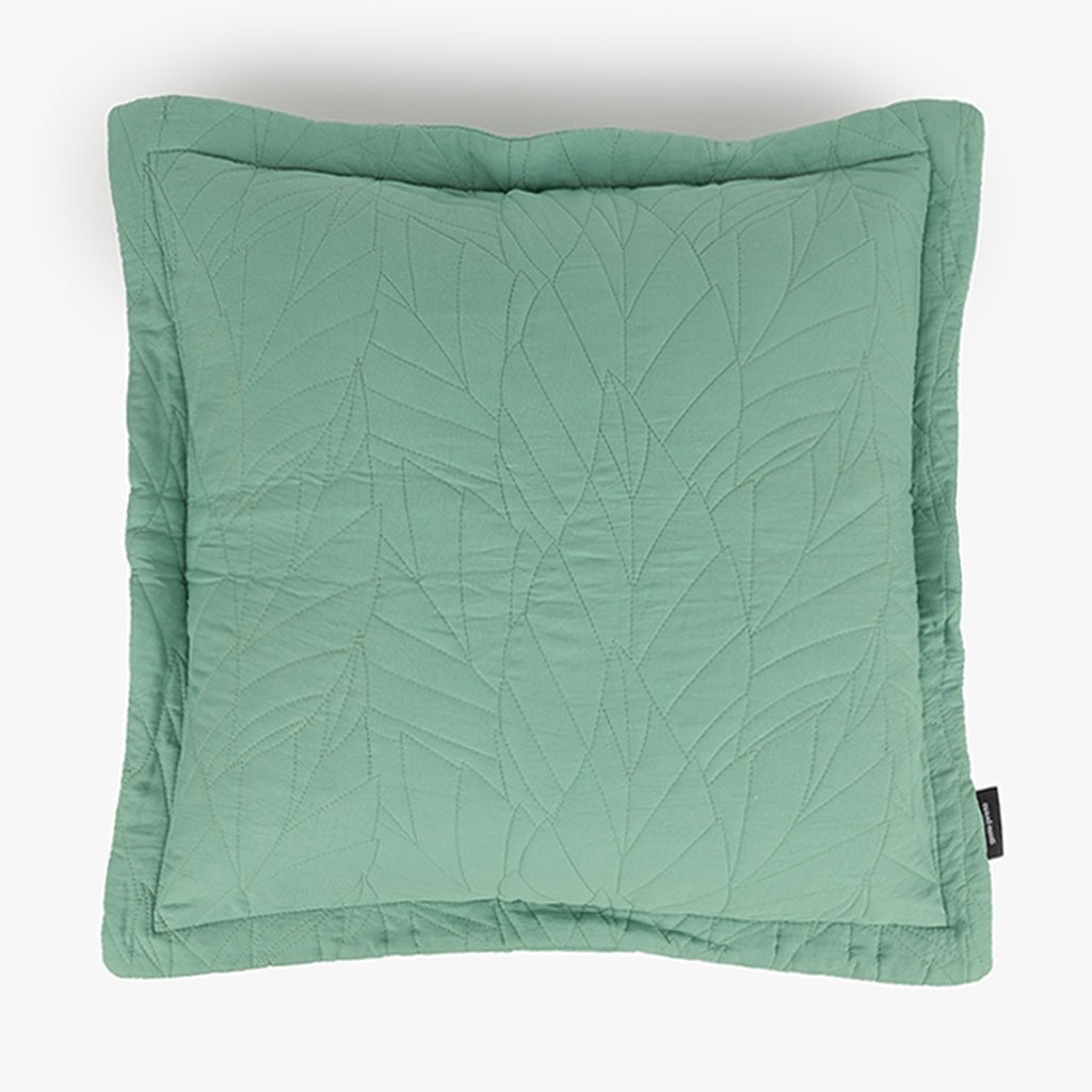 Capa de Almofada com Pesponto Folha Verde 60x60+3 AURA - Gato Preto