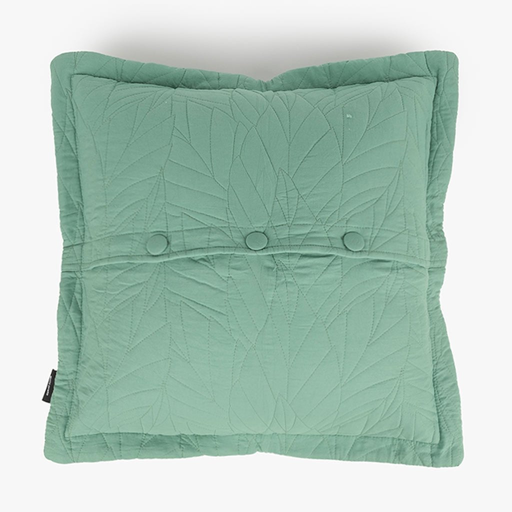 Capa de Almofada com Pesponto Folha Verde 60x60+3 AURA - Gato Preto