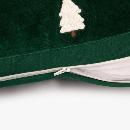 Capa de Almofada de Veludo com Pinheiro Verde COZY - Gato Preto