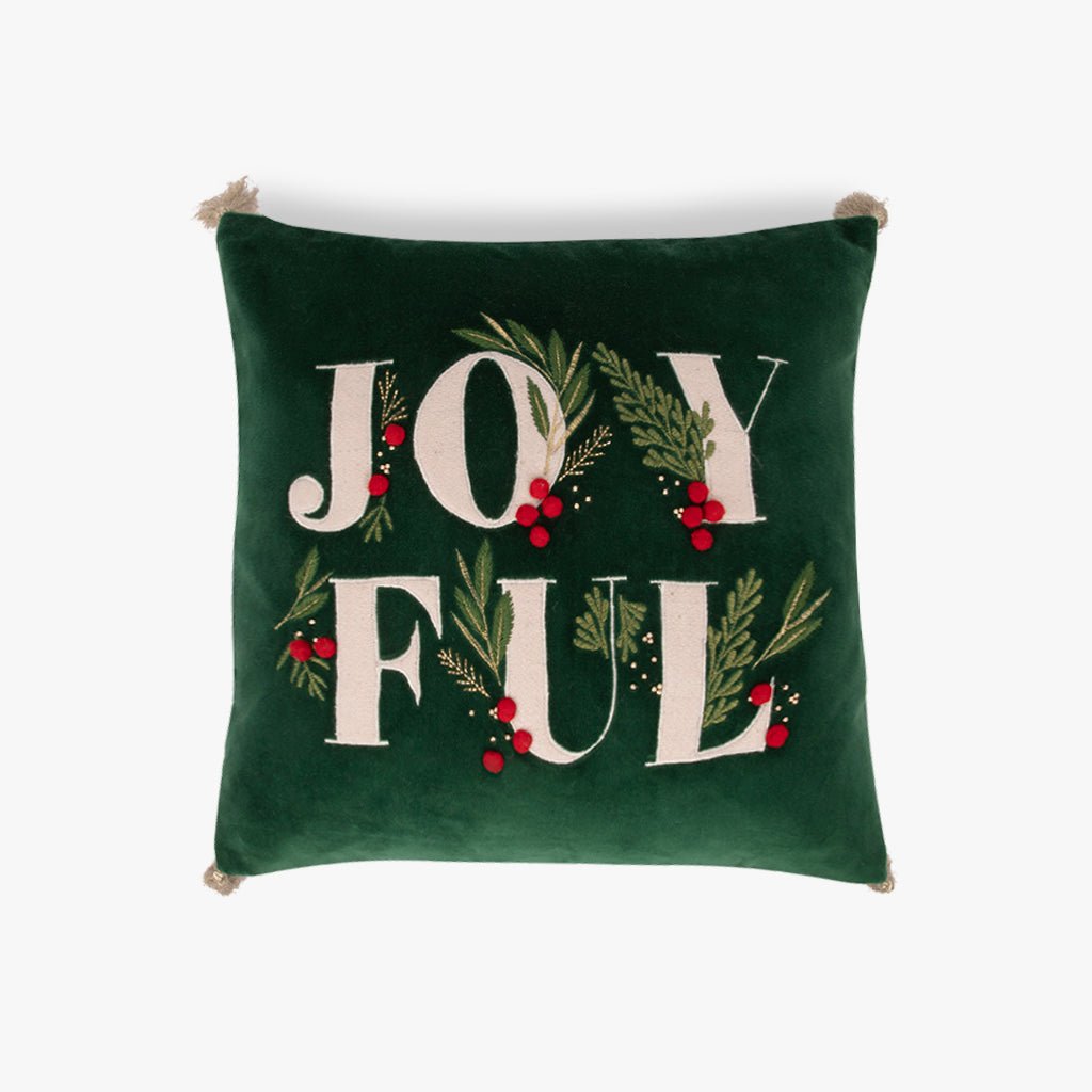 Capa de Almofada de Veludo Joyfull Verde COZY - Gato Preto