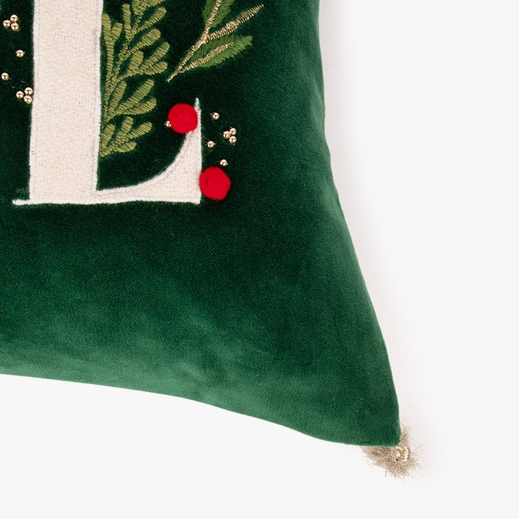 Capa de Almofada de Veludo Joyfull Verde COZY - Gato Preto