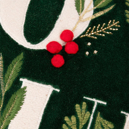 Capa de Almofada de Veludo Joyfull Verde COZY - Gato Preto