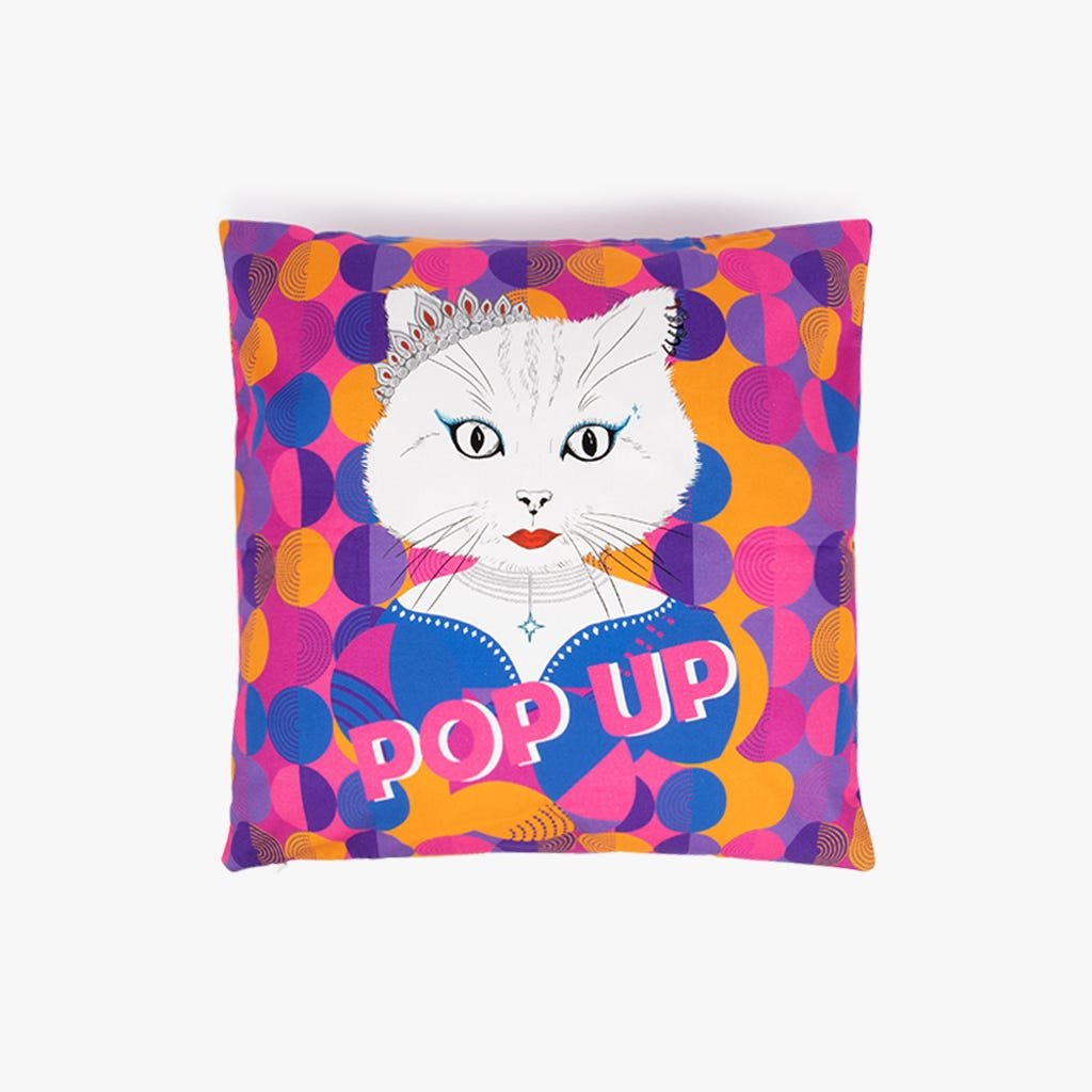 Capa de Almofada Gato Pop GATOS DE ROCK - Gato Preto