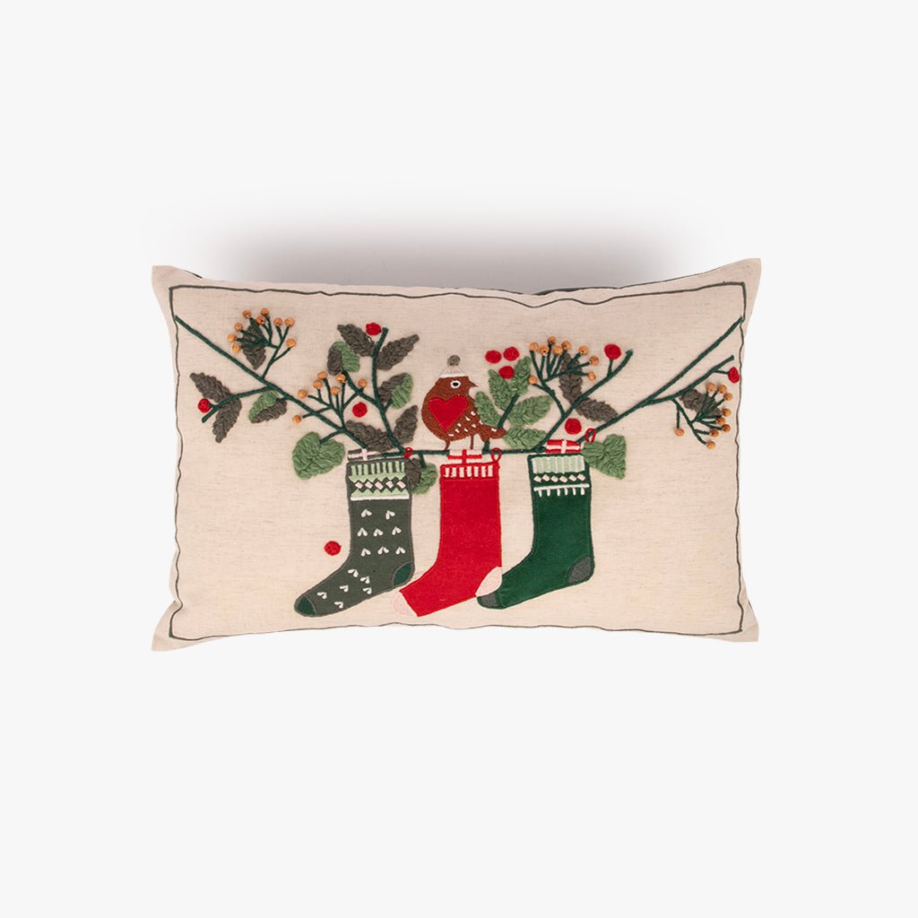 Capa de Almofada Meias de Natal COZY - Gato Preto