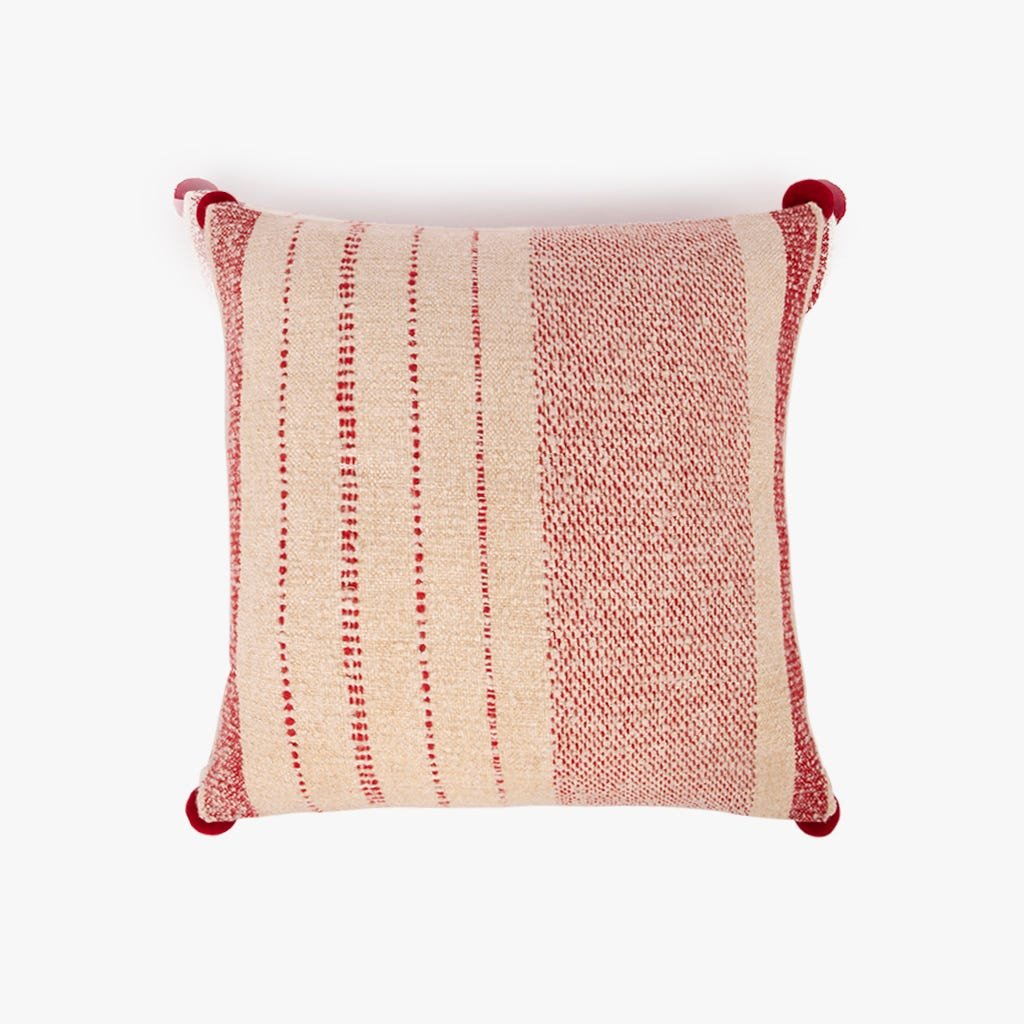 Capa de Almofada Riscas Vermelhas e Branco COZY - Gato Preto