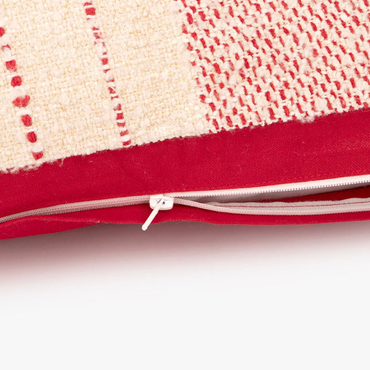 Capa de Almofada Riscas Vermelhas e Branco COZY - Gato Preto