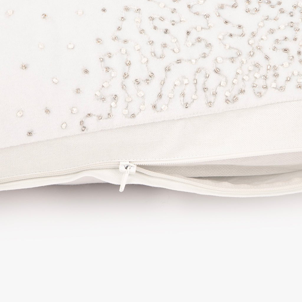 Capa de Almofada Veludo com Missangas Cinzenta NEW BRIGHT - Gato Preto