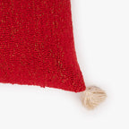 Capa de Almofada Vermelha com Lurex COZY - Gato Preto