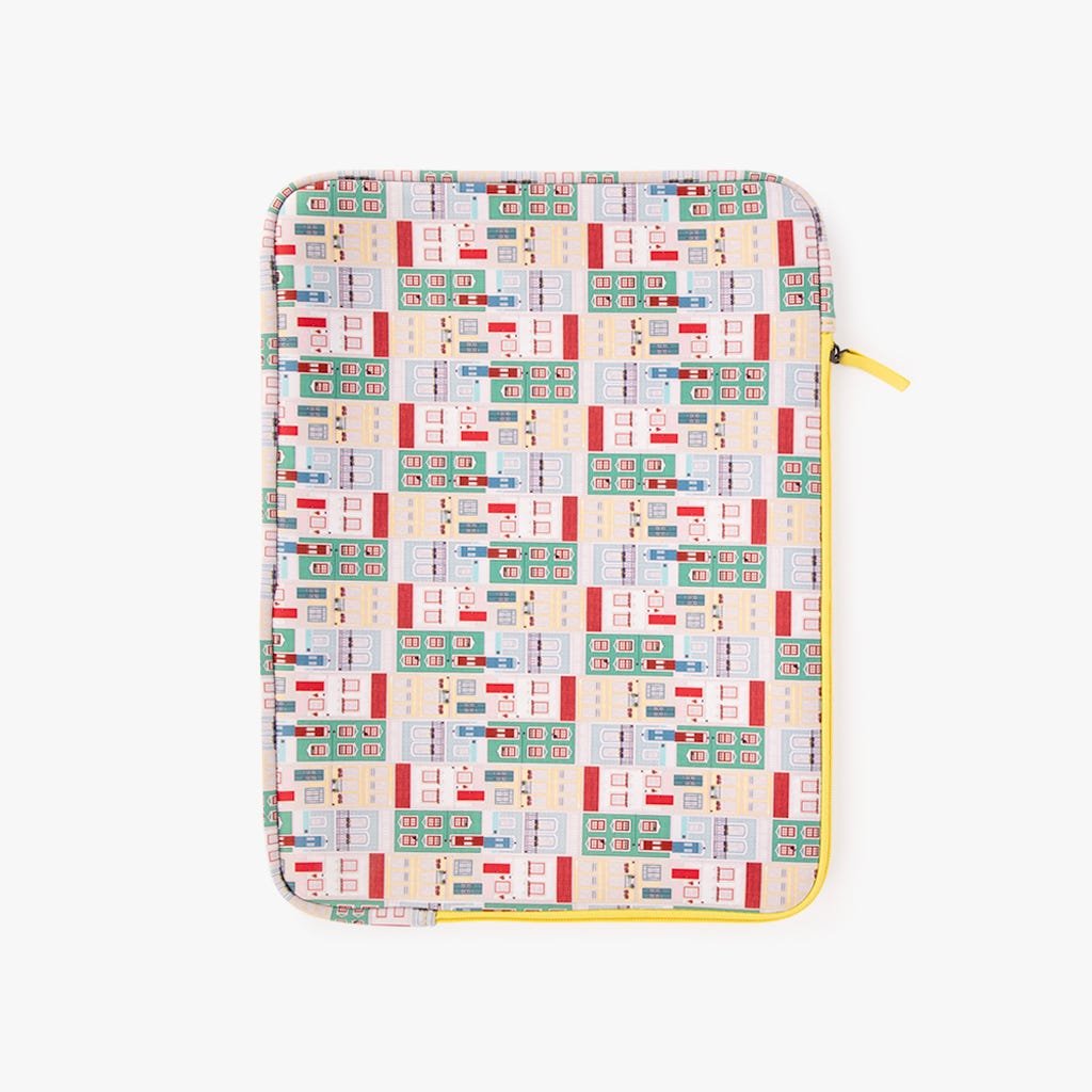 Capa para Portátil Neoprene Casas VILLAGE - Gato Preto