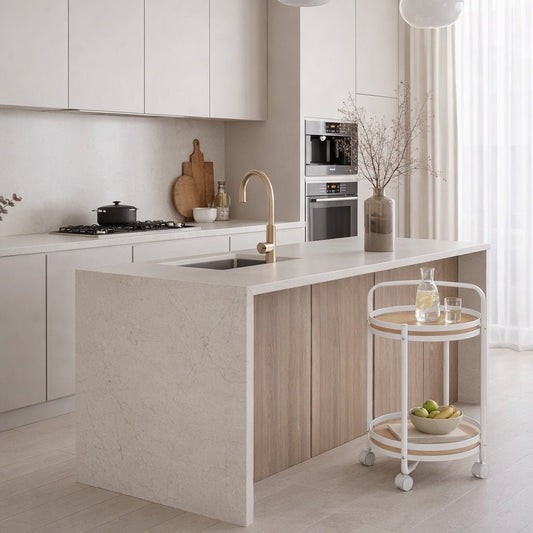 Carrinho de Apoio em Pinho com Duas Prateleiras 44x44x75 DRAVA - Gato Preto