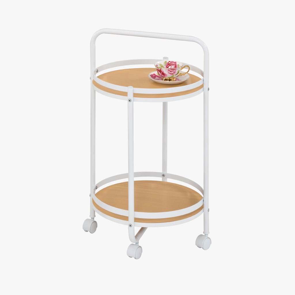 Carrinho de Apoio em Pinho com Duas Prateleiras 44x44x75 DRAVA - Gato Preto