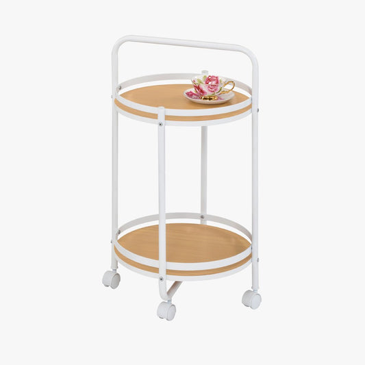 Carrinho de Apoio em Pinho com Duas Prateleiras 44x44x75 DRAVA - Gato Preto