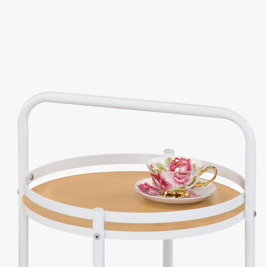 Carrinho de Apoio em Pinho com Duas Prateleiras 44x44x75 DRAVA - Gato Preto