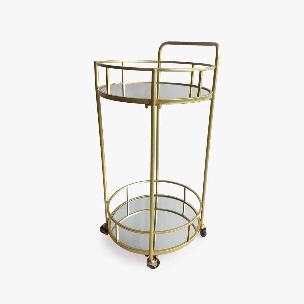 Carro de Apoio em Metal Dourado para Bar ou Chá GIRONA - Gato Preto