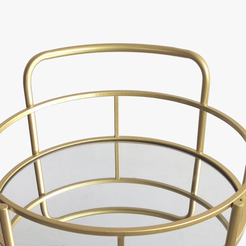 Carro de Apoio em Metal Dourado para Bar ou Chá GIRONA - Gato Preto