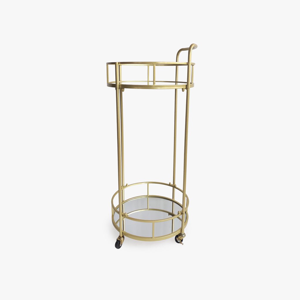 Carro de Apoio em Metal Dourado para Bar ou Chá GIRONA - Gato Preto