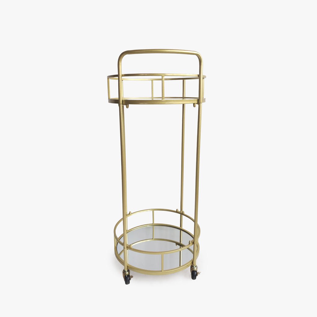 Carro de Apoio em Metal Dourado para Bar ou Chá GIRONA - Gato Preto