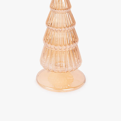 Castiçal de Pinheiro de Vidro Dourado NEW BRIGHT - Gato Preto