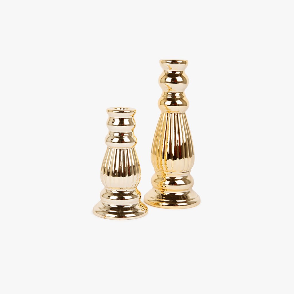 Castiçal Dourado NEW BRIGHT - Gato Preto