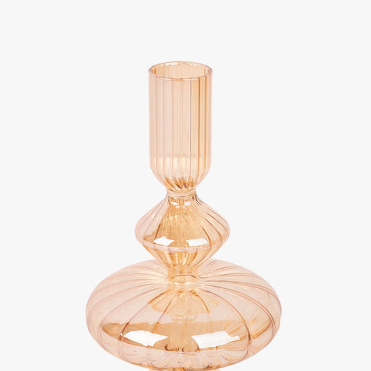 Castiçal vidro dourado NEW BRIGHT - Gato Preto