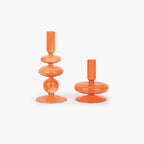 Castiçal vidro laranja BUBBLE - Gato Preto