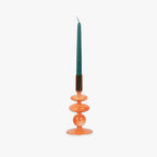 Castiçal vidro laranja BUBBLE - Gato Preto