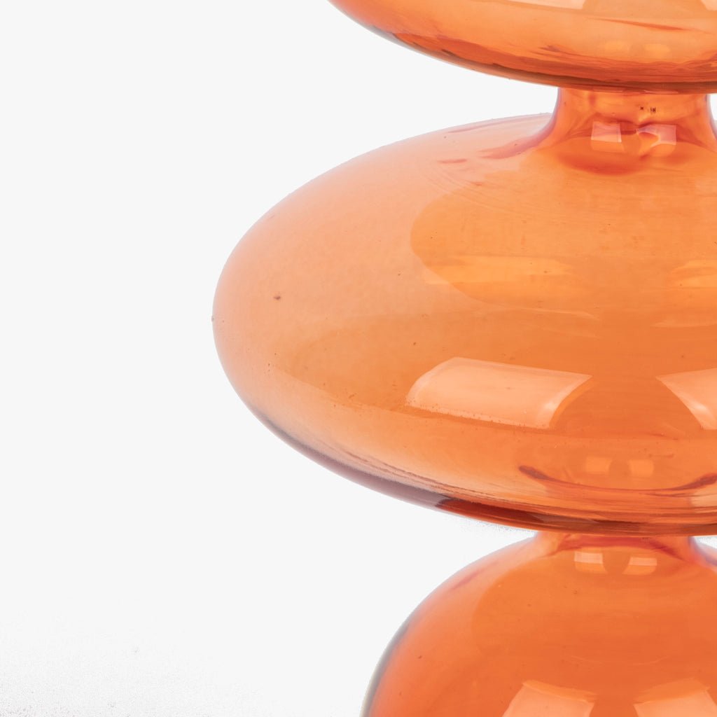 Castiçal vidro laranja BUBBLE - Gato Preto