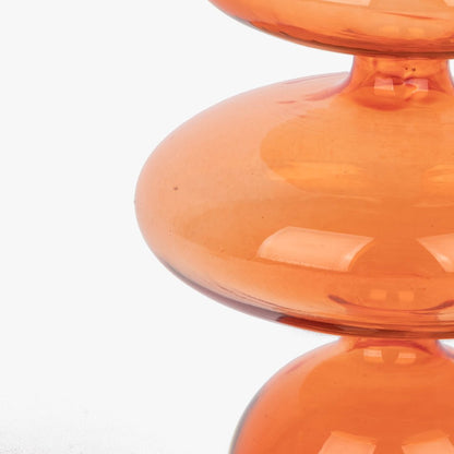 Castiçal vidro laranja BUBBLE - Gato Preto