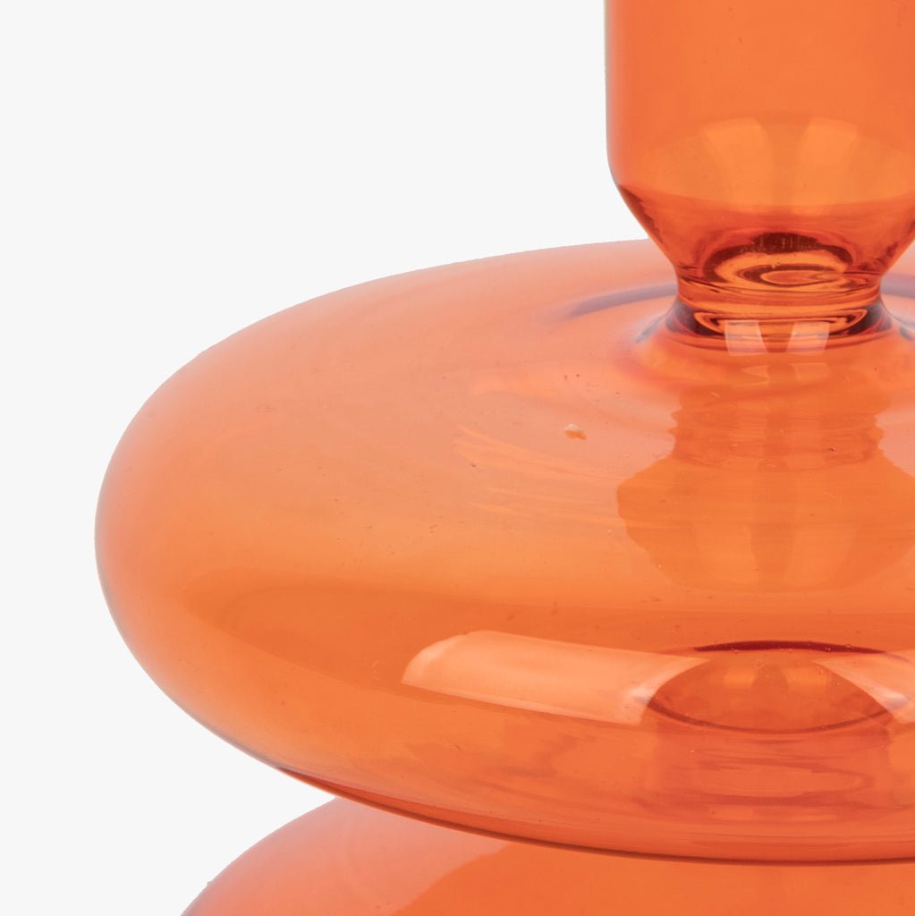 Castiçal vidro laranja BUBBLE - Gato Preto