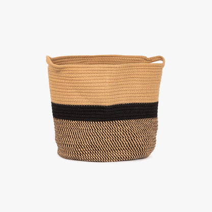 Cesto Algodão M Bege e Preto CERCAL - Gato Preto