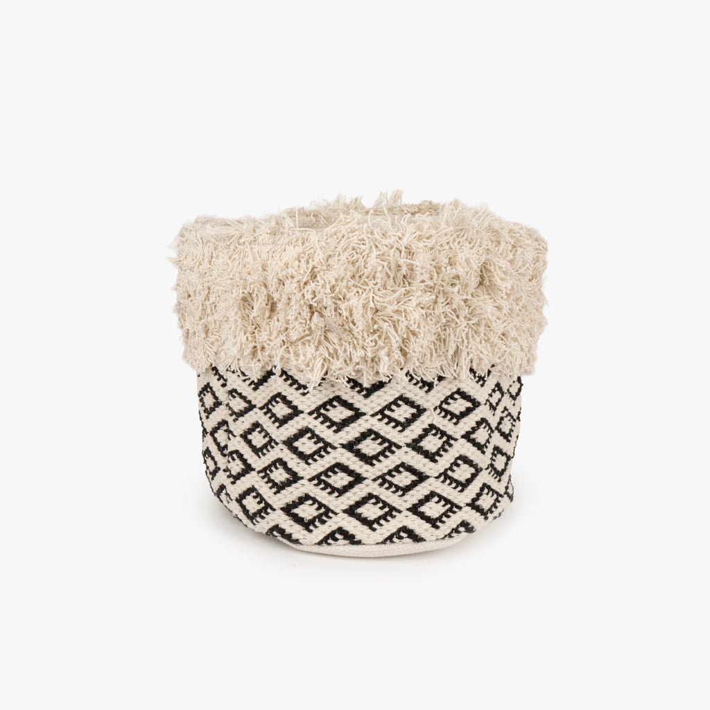 Cesto Algodão Padrão Preto e Branco LIZA - Gato Preto