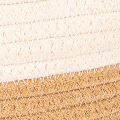 Cesto Algodão Pequeno com Pega Bege e Branco CERCAL - Gato Preto