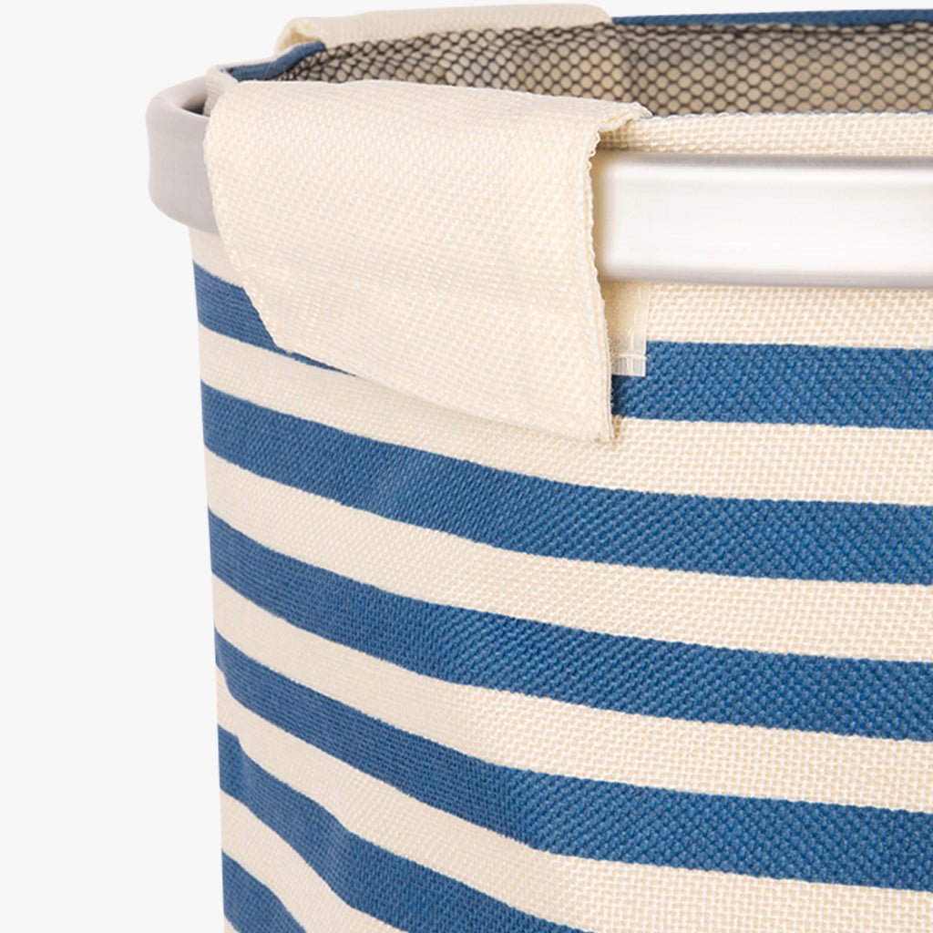 Cesto da roupa às riscas azul 38x54cm NISI - Gato Preto
