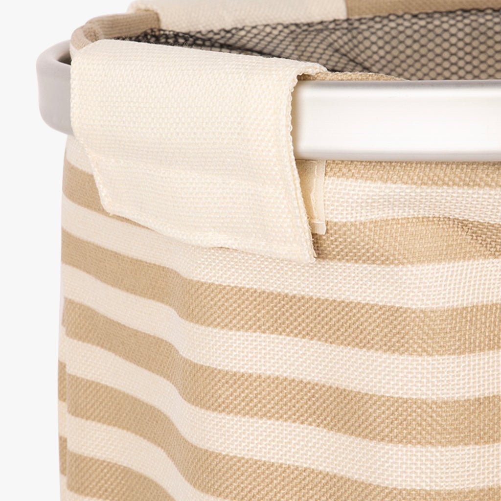 Cesto da roupa às riscas bege 38x54cm NISI - Gato Preto