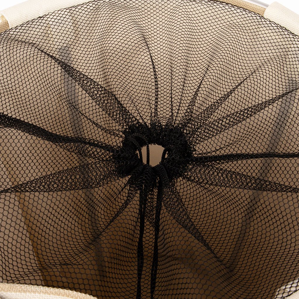 Cesto da roupa às riscas bege 38x54cm NISI - Gato Preto