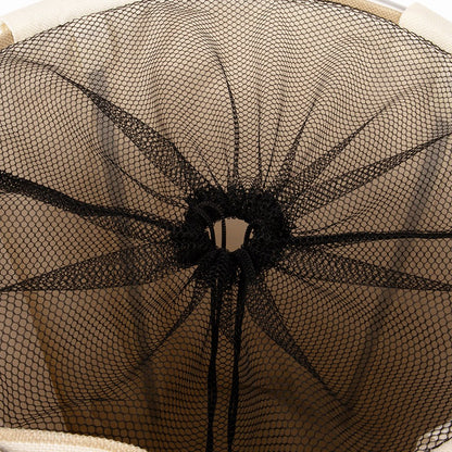 Cesto da roupa às riscas bege 38x54cm NISI - Gato Preto