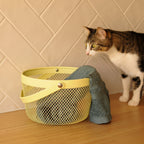 Cesto de Metal Amarelo SUMMER PASTELS - Gato Preto