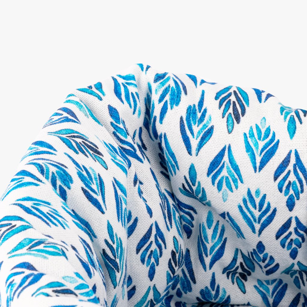 Cesto do Pão Reversível com Pássaros e Folhas Azuis BLUE BIRD - Gato Preto