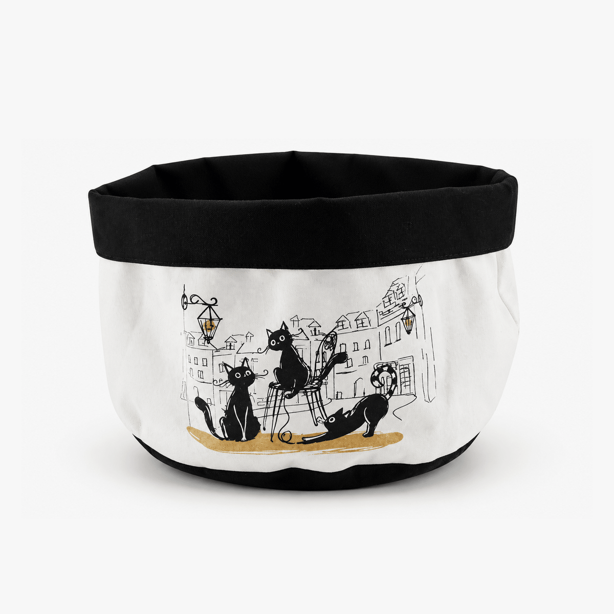 Cesto Pao Gatos 24x24 CAT CREW - Gato Preto