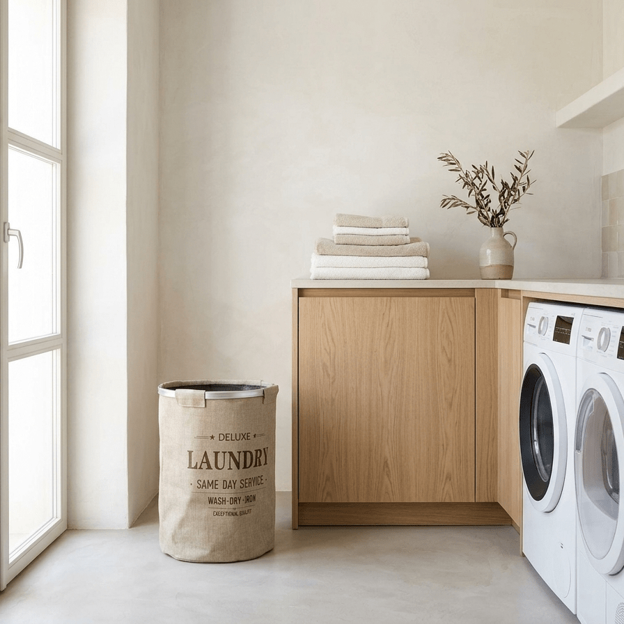 Cesto Roupa Deluxe Bege NARKU - Gato Preto