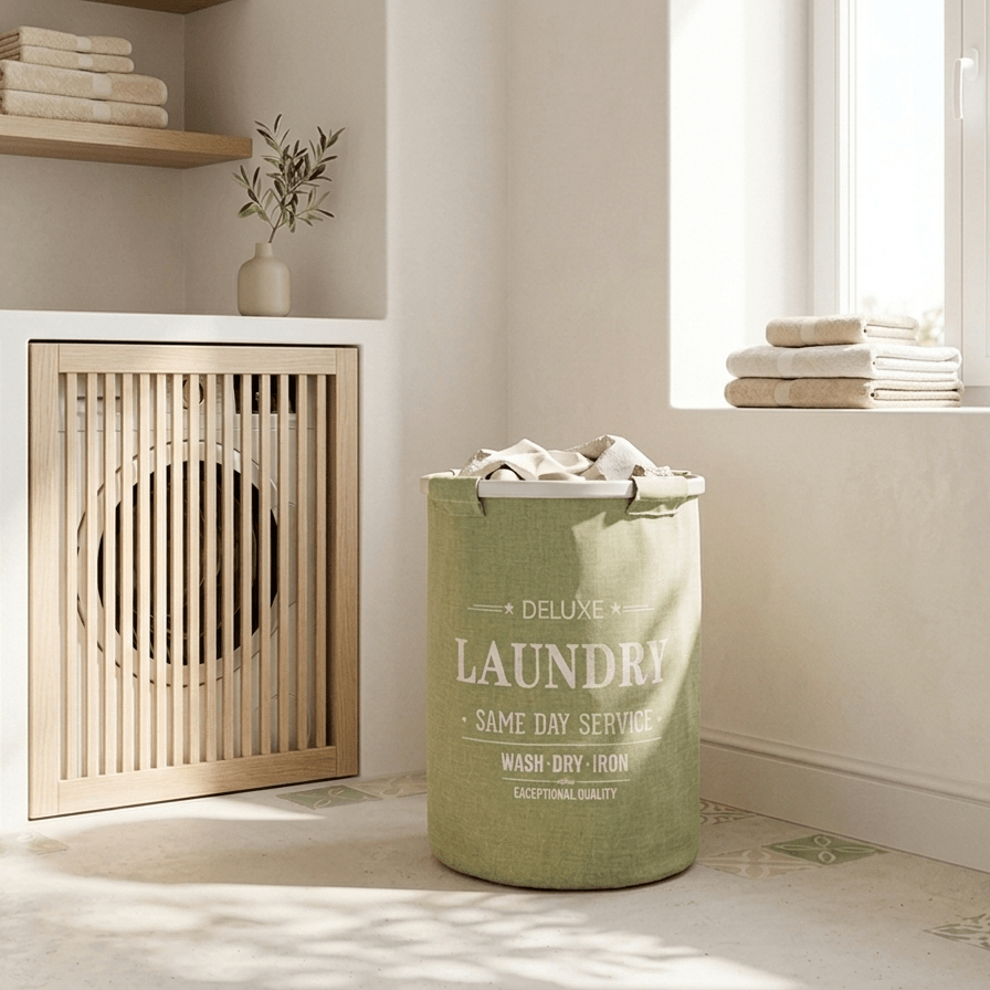 Cesto Roupa Deluxe Verde NARKU - Gato Preto